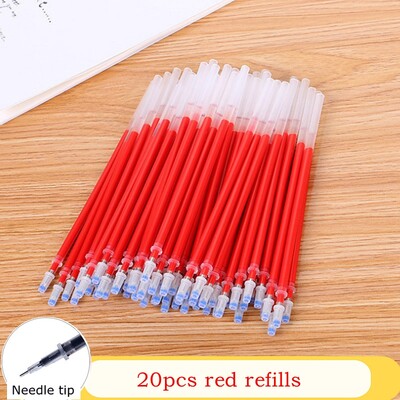 Haile 10/20/30 buc Set de reumplere stilou cu gel, albastru, negru, roșu, pixuri cu bilă, uscare rapidă, vârf fin, 0,5 mm, rechizite școlare de birou Papetarie