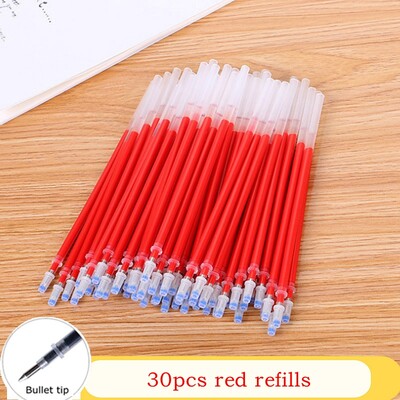 Haile 10/20/30 buc Set de reumplere stilou cu gel, albastru, negru, roșu, pixuri cu bilă, uscare rapidă, vârf fin, 0,5 mm, rechizite școlare de birou Papetarie