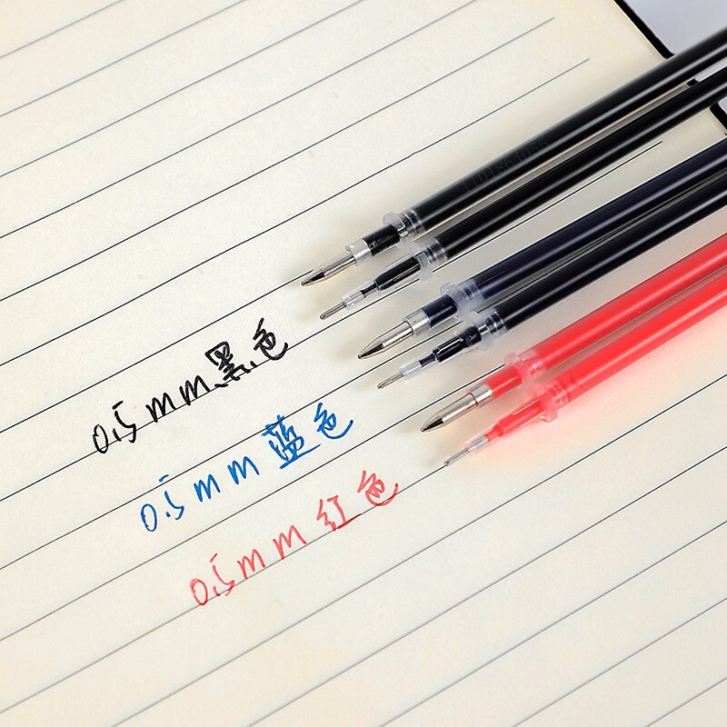 Haile 10/20/30 buc Set de reumplere stilou cu gel, albastru, negru, roșu, pixuri cu bilă, uscare rapidă, vârf fin, 0,5 mm, rechizite școlare de birou Papetarie