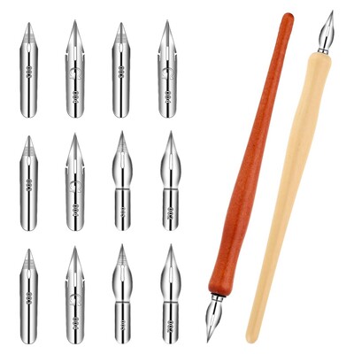 10 бр. Dip Pen Set Nib Pen Holder Комикс Pen Nib Set Pen Ink Nib Калиграфия Pen Nibs Дървена писалка за рисуване