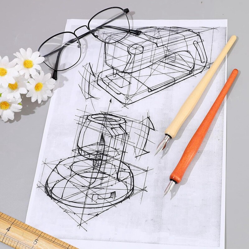 10 vnt. Panardinamasis rašiklio rinkinys Komiksų rašiklio antgalių rinkinys Rašalo antgalis Kaligrafijos rašiklio antgaliai Mediniai piešimo rašikliai