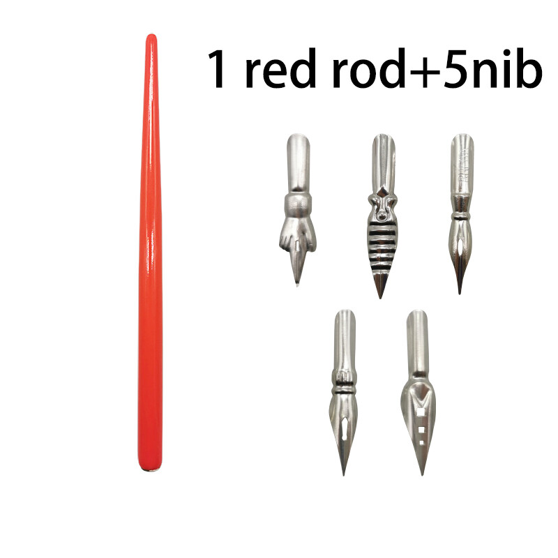 1 buc. stilou cu apă înmuiată flori font caligrafie stilou artă cuvânt cârlig linie caligrafie o varietate de tijă din lemn cu vârf