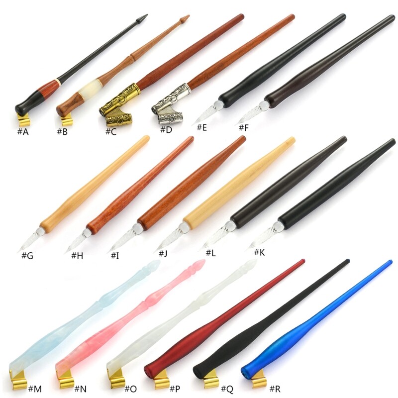 Tiesus panardinamasis rašiklio laikiklis angliški įstrižai vario plokštės gotikiniai antgaliai