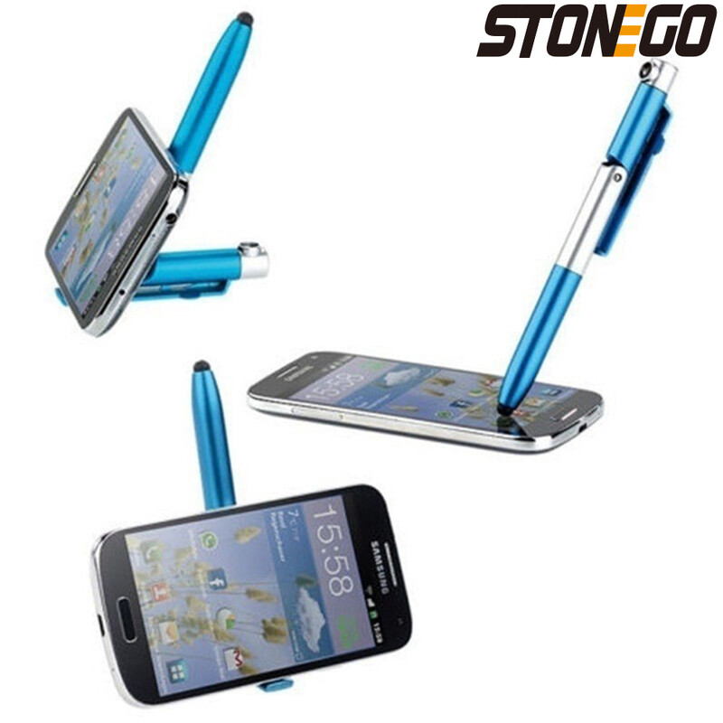 Stylus STONEGO multifuncțional 4 în 1 pliabil stilou cu bilă (lanternă + suport) pentru tabletă telefon mobil