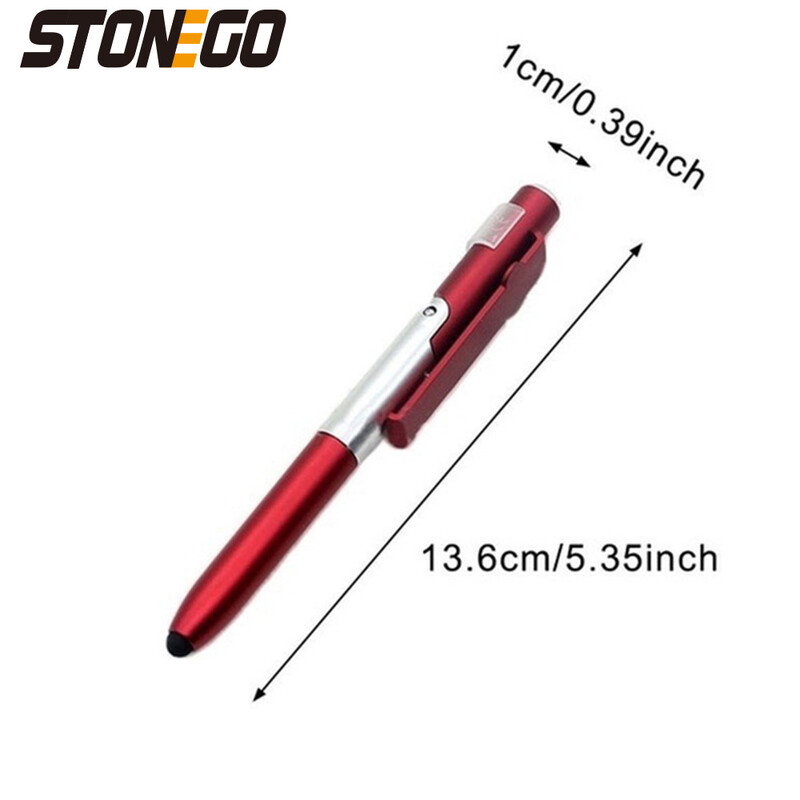 Stylus STONEGO multifuncțional 4 în 1 pliabil stilou cu bilă (lanternă + suport) pentru tabletă telefon mobil