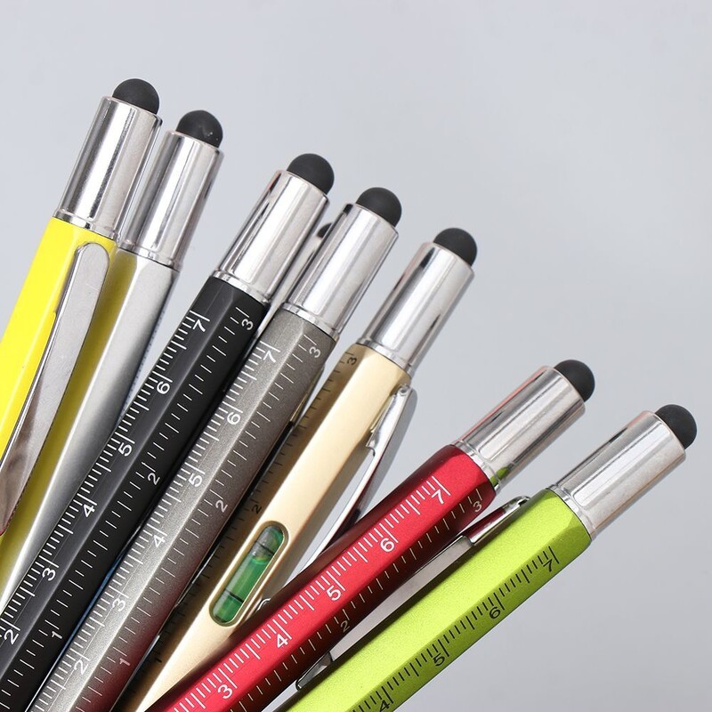 Pix capacitiv multifuncțional cu șurubelniță Pix cu bilă cu nivel cu burlă Ecran telefon mobil Gadget tactil Instrumente de construcție