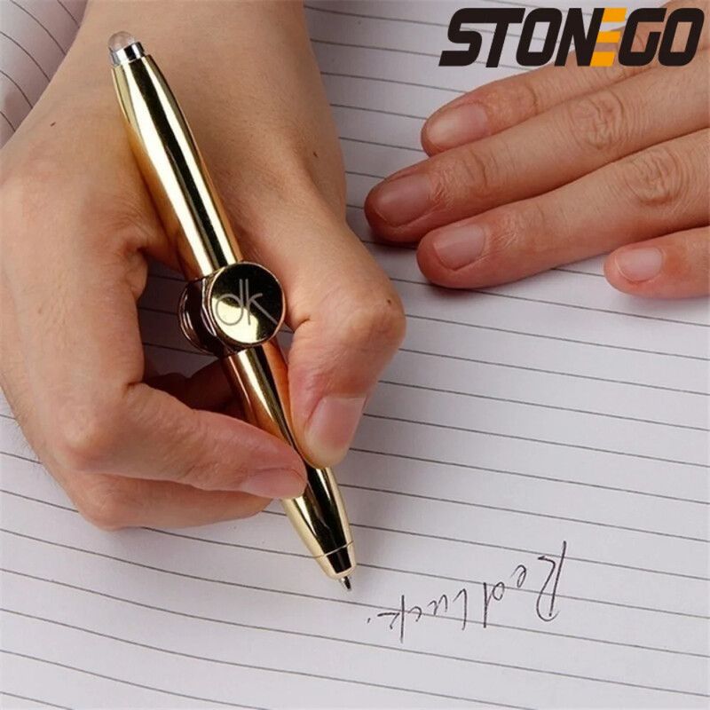 STONEGO Relieve Stress Spinner Pen Stonego Gyroscope Dekompresijsko svjetlo Hemijska olovka Oblik prsta Žiro Olovka za pisanje