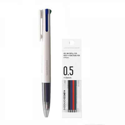 Youpin KACOGREEN 4 În 1 Ușor 4 FUNCȚII PEN Pixuri multifuncționale 0,5 mm Negru Albastru Roșu Verde Pix Gel Reumplere Pentru Student de birou