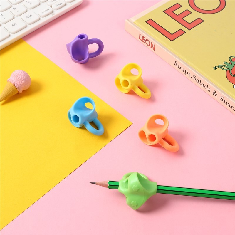 Suport pentru creion pentru corector de scris cu trei degete, 10 buc. Dispozitiv de ținere pentru învățare pentru copii Suport pentru pix de corectare Rechizite școlare