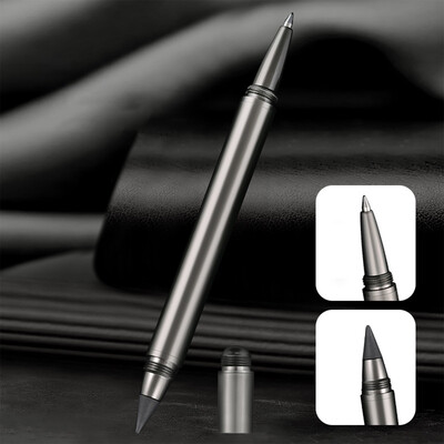 1 PC Prijenosna olovka s dvostrukom funkcijom Kemijska olovka i olovka Glatko pisanje i laka za nošenje Crna tinta Savršen poklon Visoka kvaliteta