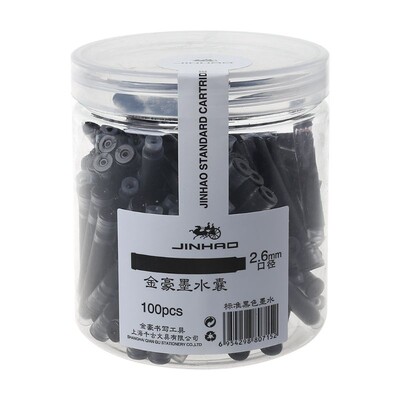 30 buc Jinhao universal negru albastru stilou stilou cartușe de cerneală 2,6 mm rezerve articole de papetărie școală