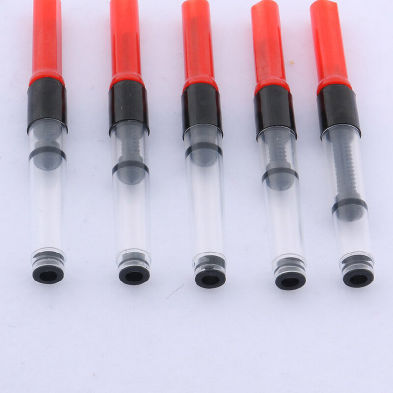 5 kom Red Office 3,4 MM plastična nalivpera s velikim rupama, pretvornik za punjenje tinte