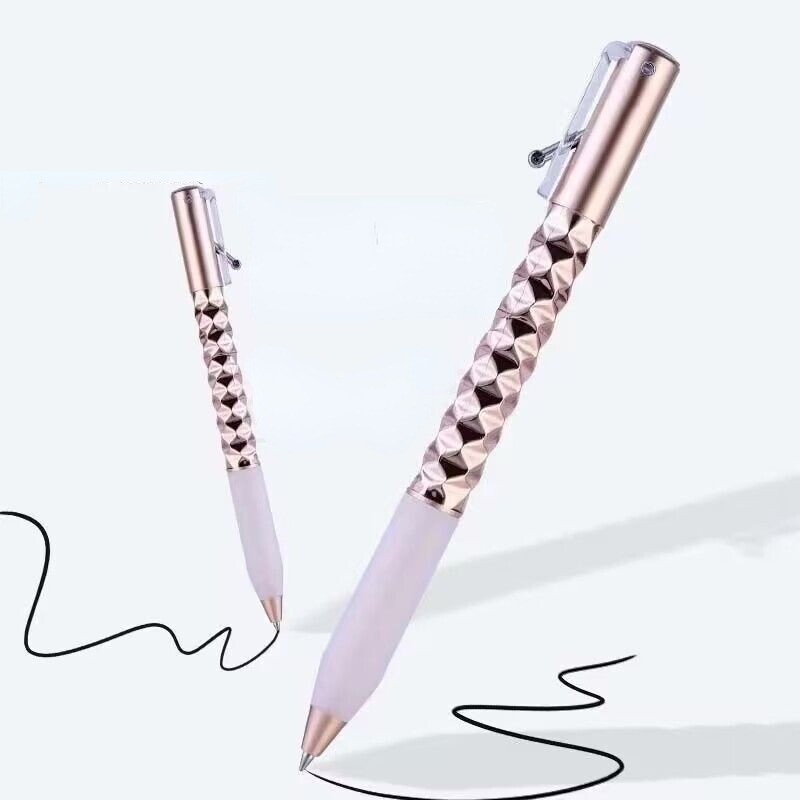 Pix neutru cu deformare geometrică din metal, 0,5 mm, stilou neutru, negru, cu uscare rapidă, stilou cu gel, rechizite școlare pentru elevi, profesori