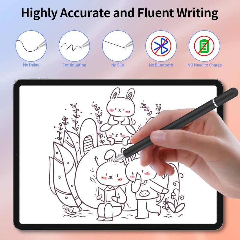 Skirtas /iPhone/Ipad Pro/Mini/Air/Android 3 spalvų jutiklinio ekrano rašiklis, skirtas Ipad Universalus nemokamas įkrovimas, vienos galvutės talpinis rašiklis