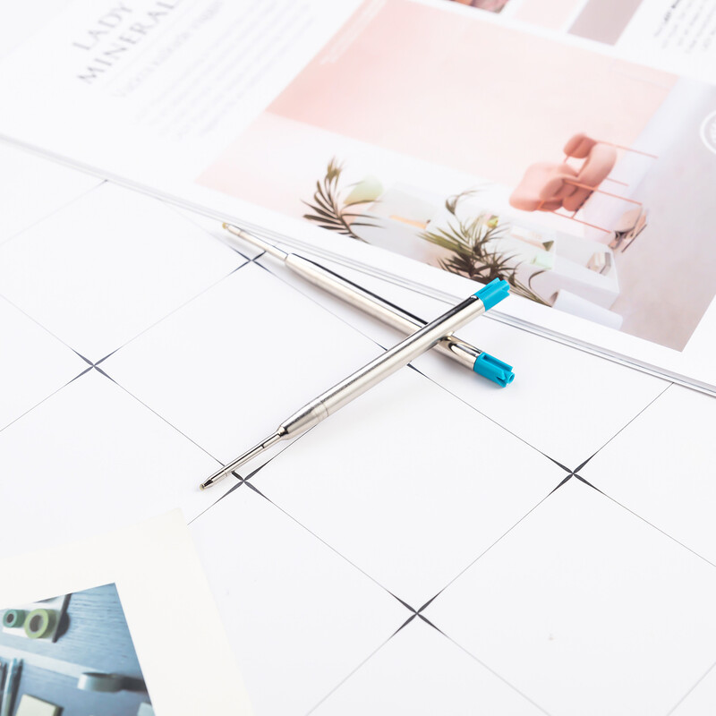 98mm 5 bucăți/lot 1,0 mm stilou de presă metalic stilou general gel pentru scris Reumplere ușoară Papetarie de birou cadou cerneală albastră/neagră