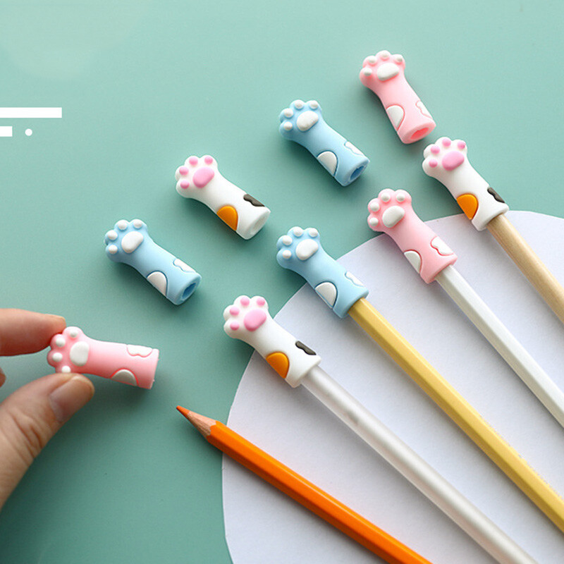 5 komada slatke mačje šape, kapa za olovku, silikonska neutralna navlaka za olovku, pribor za učenike, meka gumena zaštita za olovke