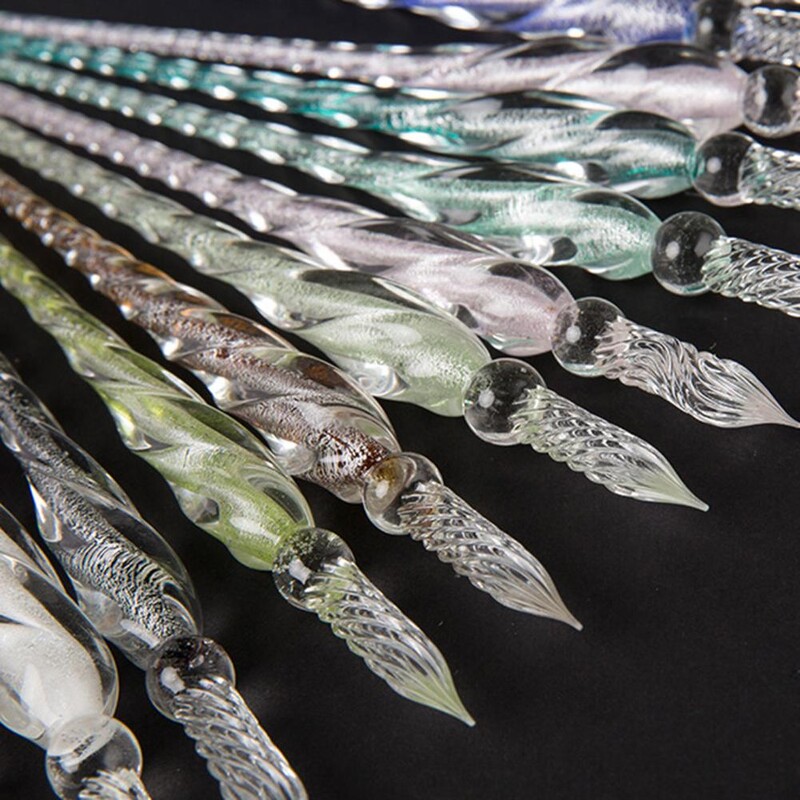 Spalvingas panardinamasis rašiklis Komiksų piešimo rašiklis Elegantiškas stiklinis rašiklis, skirtas kaligrafijos tapybai su lygiomis linijomis Gražūs spalvų efektai Lengvi