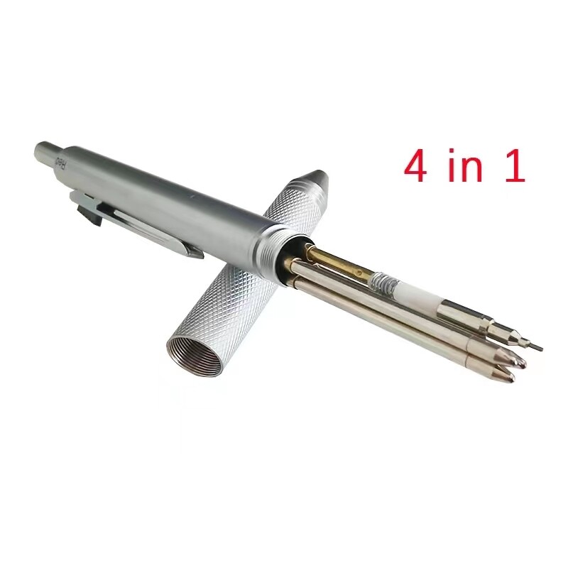 4 viename Daugiaspalviai metaliniai tušinukai 3 spalvų rutulinis rašiklis 1 automatinis pieštukas, skirtas mokyklai Biuro reikmenys Raštinės reikmenys Dovanos