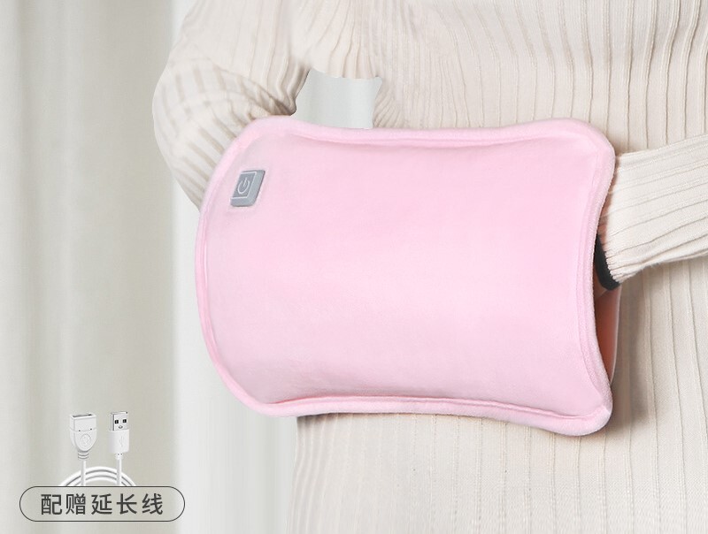 Bevandenis grafeninis karšto vandens butelis, šiltas vanduo pilvui, įkraunamas elektrinis rankų šildytuvas kūdikiams, karšto vandens butelis, pliušinio audinio dangtelis