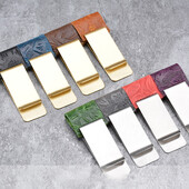 Clip pentru stilou din piele naturală Jurnal Husă pentru creion din alamă Papetarie pentru elevi de școală Accesorii pentru caiet retro Oțel inoxidabil