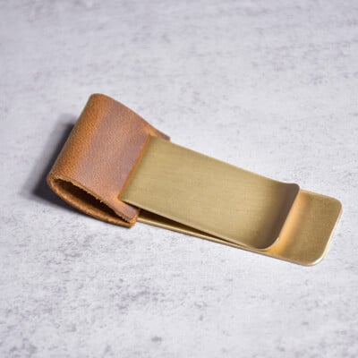 Clip pentru stilou din piele naturală Jurnal Husă pentru creion din alamă Papetarie pentru elevi de școală Accesorii pentru caiet retro Oțel inoxidabil