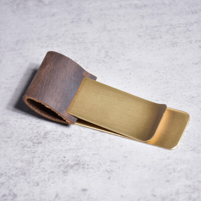 Clip pentru stilou din piele naturală Jurnal Husă pentru creion din alamă Papetarie pentru elevi de școală Accesorii pentru caiet retro Oțel inoxidabil