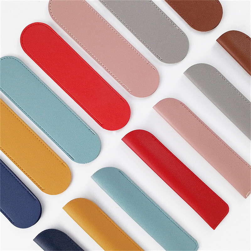 PU odinis pieštukų laikiklis Mokyklinis rašiklio laikymo krepšys Rašiklio dėklas Kawaii Pen Apsauginė rankovė Maža Ženklų rašiklio dangtelis Odinis Dėklas Dovanos