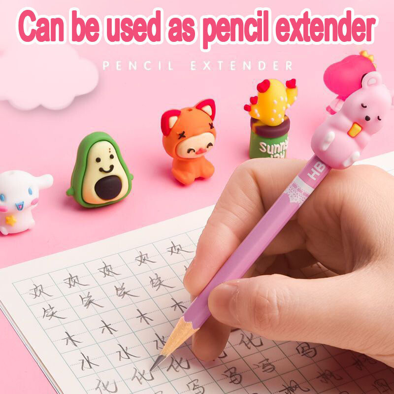 10 vnt. Naujas Kawaii animacinis pieštuko dangtelis silikoninis pieštuko apsauginis dėklas Kūrybinės raštinės reikmenys studentų prizo mokykliniai reikmenys