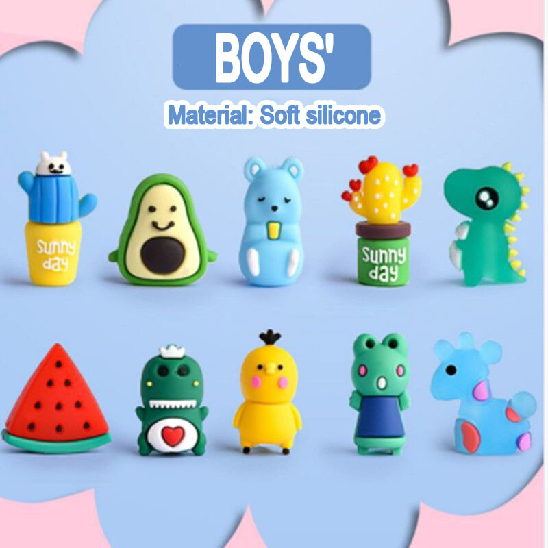 10 vnt. Naujas Kawaii animacinis pieštuko dangtelis silikoninis pieštuko apsauginis dėklas Kūrybinės raštinės reikmenys studentų prizo mokykliniai reikmenys