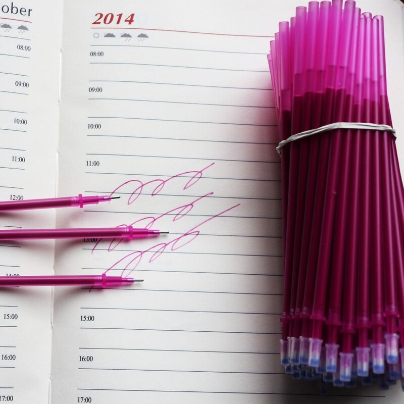 10 bucăți/set de reîncărcare stilou cu gel șters, instrument de scris, 0,5 mm, cerneală colorată, stilou neutru, articole de papetărie, miez neutru