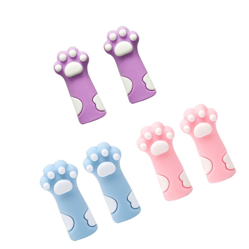 6PCS Силиконови капачки за моливи Протектор за върха на молив за животни Котешки нокти Капачки за моливи