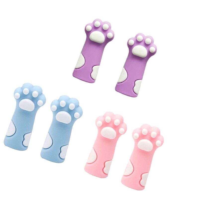 6PCS Силиконови капачки за моливи Протектор за върха на молив за животни Котешки нокти Капачки за моливи