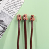 10 vnt animacinių filmų mielas kapybaros pieštuko dangtelis, silikoninis rašiklio dangtelis vaikams, mielas pieštuko ilgintuvas, raštinės reikmenys mokykloms