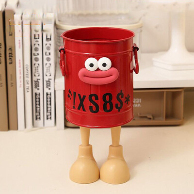 Suport rotund de creion cu desene animate drăguț Birou Birou Organizator de cutii pentru pahare Container de pix de fier durabil Papetărie pentru studenți