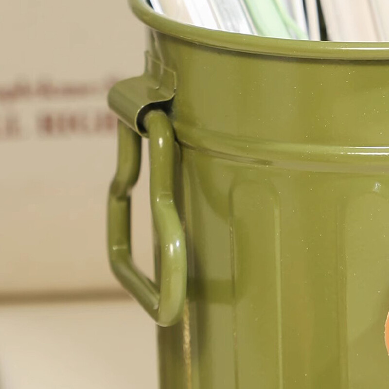 Suport rotund de creion cu desene animate drăguț Birou Birou Organizator de cutii pentru pahare Container de pix de fier durabil Papetărie pentru studenți