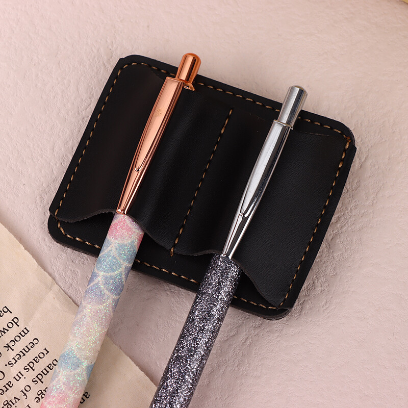 Odinis metalinis rašiklio laikiklis Rašiklio žiedas Odinis žurnalas 2 pakuotės nešiojamojo kompiuterio pieštuko segtukas metalinis segtukas