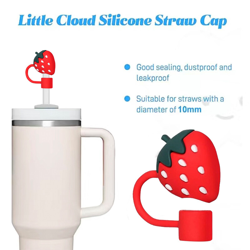 10 mm Strawberry Unicorn Rainbow Shape Paie Capace Cap, drăguțe silicon Pai Covers