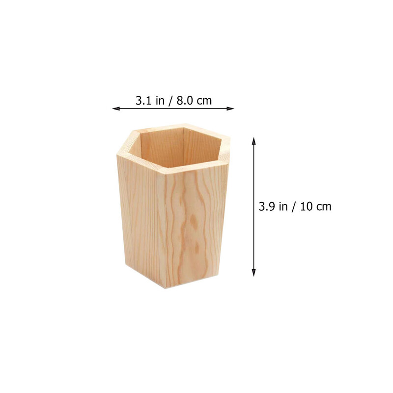 2 бр. Боров държач за химикалки Органайзери за канцеларски материали Предмети за съхранение Дървена сукулентна саксия Настолен държач за писалка Офис Декор за саксии