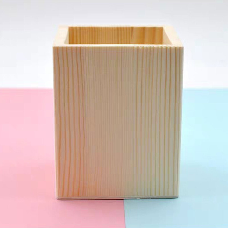 2 бр. Боров държач за химикалки Органайзери за канцеларски материали Предмети за съхранение Дървена сукулентна саксия Настолен държач за писалка Офис Декор за саксии