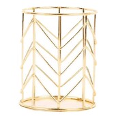 Kuldne õõnes pliiatsihoidja Multifunktsionaalne metallist pliiatsihoidja meigipintslihoidja Kodukontori lauakaunistus