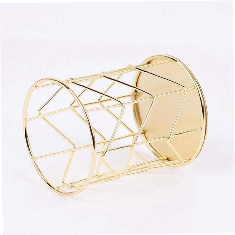 Kuldne õõnes pliiatsihoidja Multifunktsionaalne metallist pliiatsihoidja meigipintslihoidja Kodukontori lauakaunistus