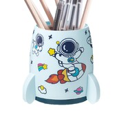 Držač za raketnu olovku Kutija za pohranu kista za šminku Držač za olovku velikog kapaciteta Estetska čašica za olovku u obliku rakete s naljepnicom astronauta