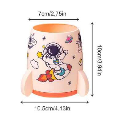 Držač za raketnu olovku Kutija za pohranu kista za šminku Držač za olovku velikog kapaciteta Estetska čašica za olovku u obliku rakete s naljepnicom astronauta