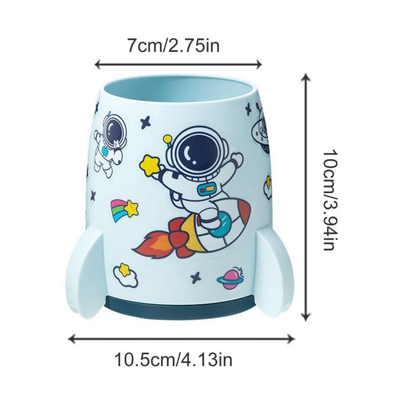 Držač za raketnu olovku Kutija za pohranu kista za šminku Držač za olovku velikog kapaciteta Estetska čašica za olovku u obliku rakete s naljepnicom astronauta