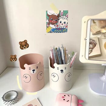 Bear Stand Holder Cute Cartoon Simple Desktop Makeup Brush Storage Θήκη κινητού τηλεφώνου Θήκη στυλό Φοιτητικά προμήθειες Οργανωτής γραφείου