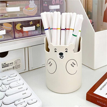 Bear Stand Holder Cute Cartoon Simple Desktop Makeup Brush Storage Θήκη κινητού τηλεφώνου Θήκη στυλό Φοιτητικά προμήθειες Οργανωτής γραφείου