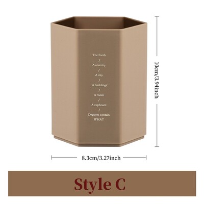 Kvadratni plastični šesterokutni držač olovke velikog kapaciteta, stolna kutija za pohranu, uredski stolni držač olovke, školski uredski pribor