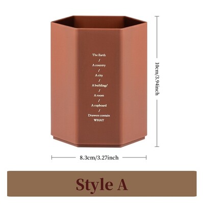 Kvadratni plastični šesterokutni držač olovke velikog kapaciteta, stolna kutija za pohranu, uredski stolni držač olovke, školski uredski pribor