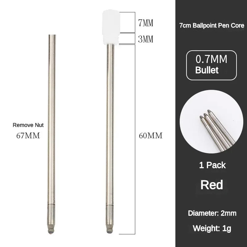 5/10/20/50 vnt. 7 cm ilgio metalinio rašiklio užpildas, skirtas krištolo deimantų tušinukų kasetės šerdies raštinės reikmenims mokykliniams reikmenims