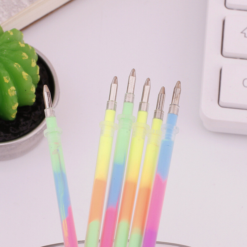 Lytwtw biuro gelio rašiklis 6 viename spalvotas vaivorykštinis rašiklis, užpildomas rašalu mokyklos biuro rašymo įrankio raštinės reikmenys